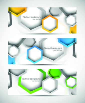 Abstract Creative banners vector set 04