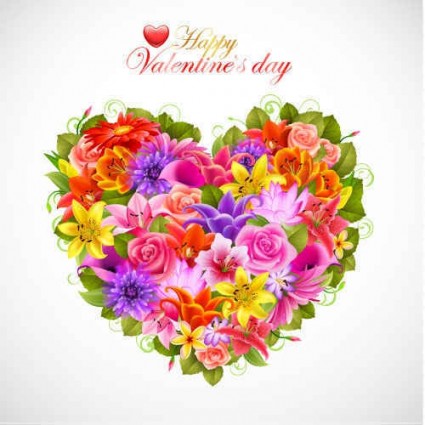 Beautiful roses with heart vector material Beautiful roses with heart vector material