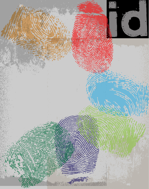 Colored Finger prints elements vector set 01