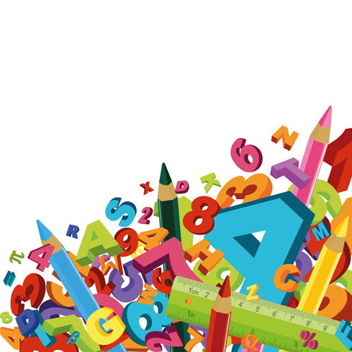 School accessories elements vector 04