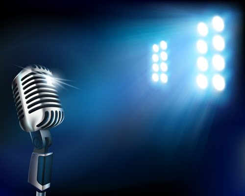 Set of Stage with spotlight vector background 02