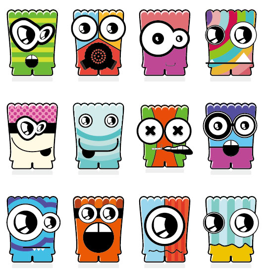 Vector of Funny cartoon monsters 05