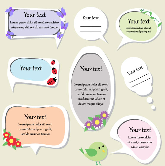 Vector cute Message Paper elements 01