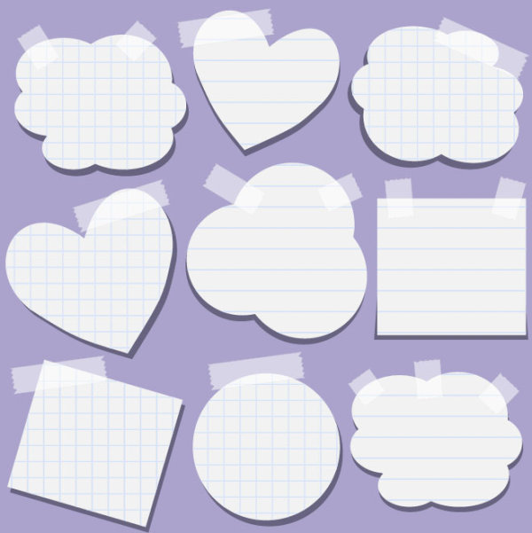 Vector cute Message Paper elements 02