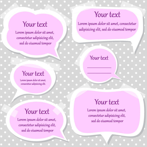 Vector cute Message Paper elements 03