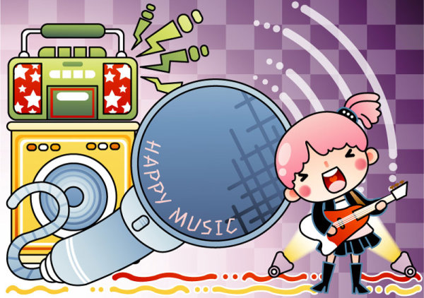 Cartoon music Illustration vetcor 03