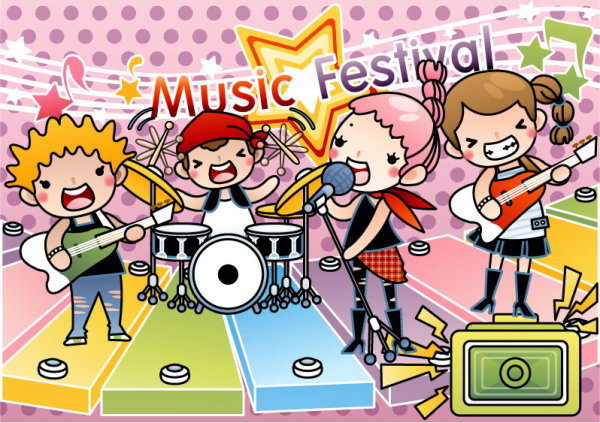 Cartoon music Illustration vetcor 04