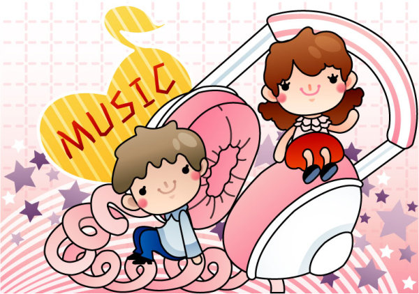 Cartoon music Illustration vetcor 05