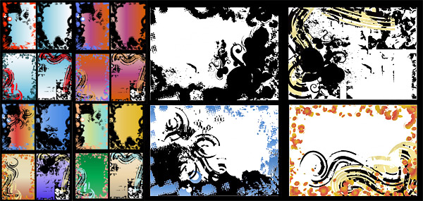 Ink border with frames vector