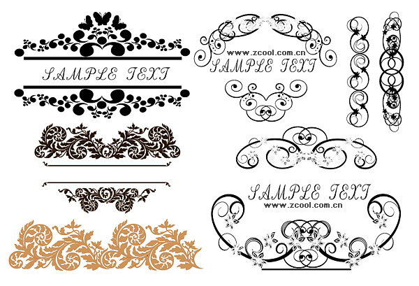 vector pattern lace edge lines 