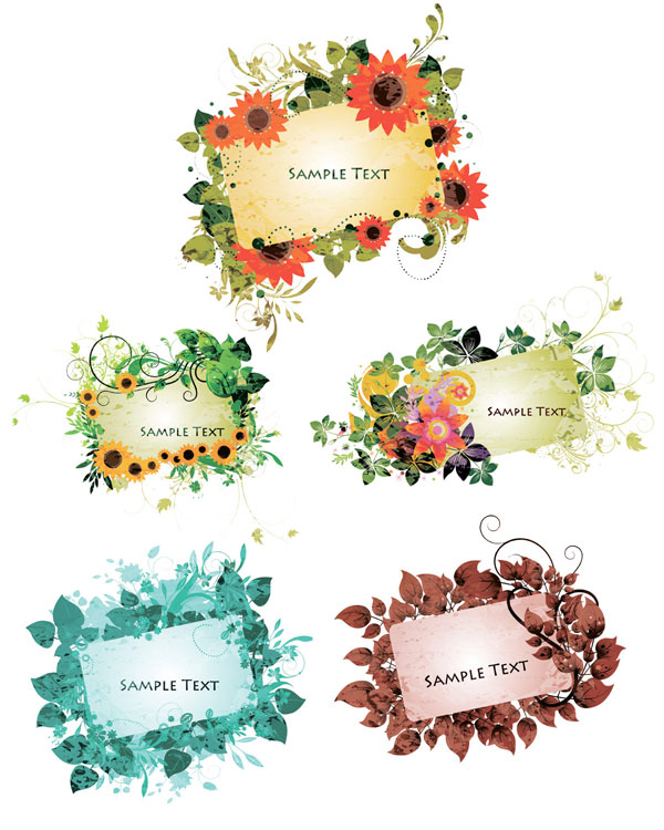 Floral Border card vector