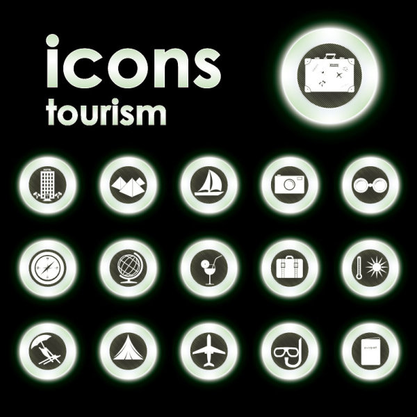 Bright Round icons design vector set 04