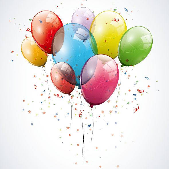 Color Balloon with Festival design vector 01