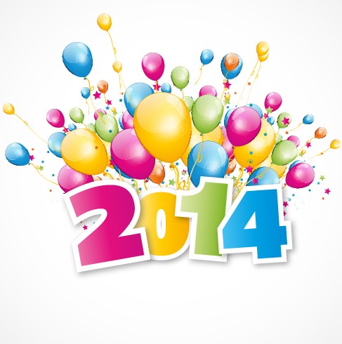 New Year 2014 design vector 01