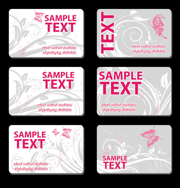 Floral butterfly card vector material