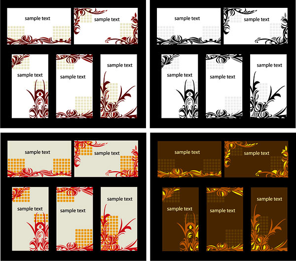 Floral business card background Vector