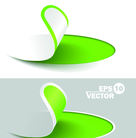 Various Stylish paper labels vector 08