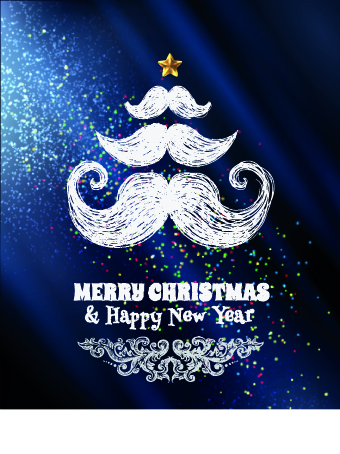 Abstract Christmas tree with blue background 05