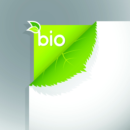 Corner template bio design vector 01