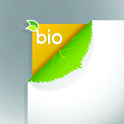 Corner template bio design vector 02