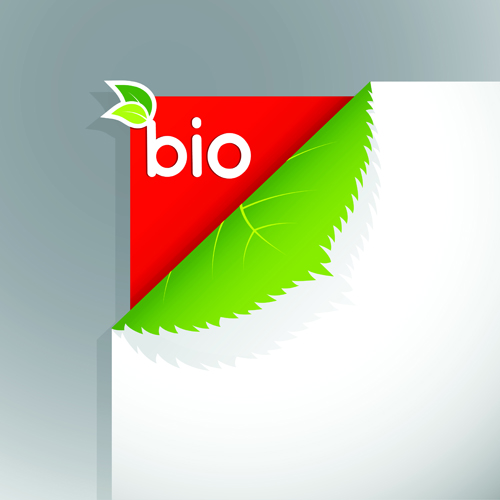 Corner template bio design vector 03