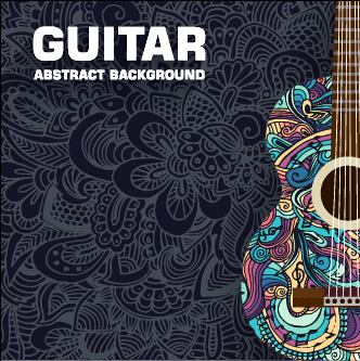 Art guitar abstract background vector 02