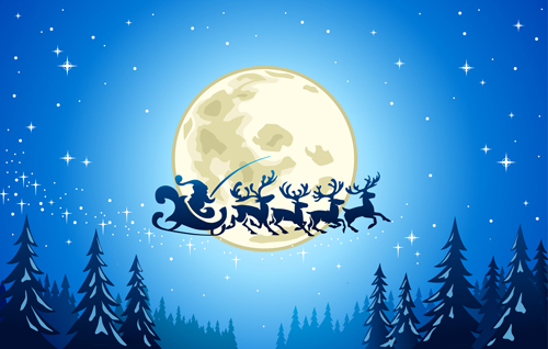 winter vector background night christmas beautiful background 