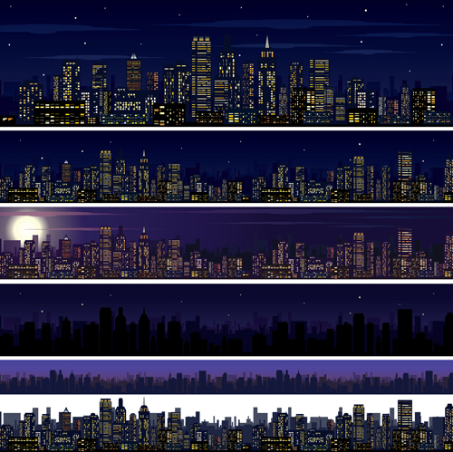 Beautiful night city vector graphics 01