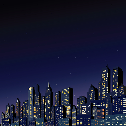 Beautiful night city vector graphics 02
