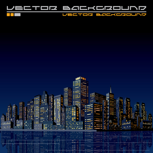 Beautiful night city vector graphics 03