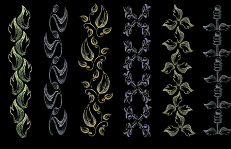 Set of Vintage Borders designs elements vector 05