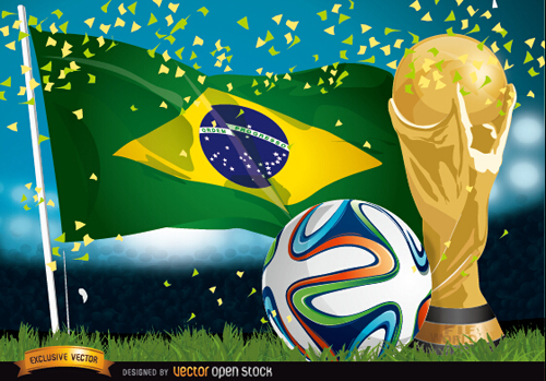 soccer Brazil background vector background 