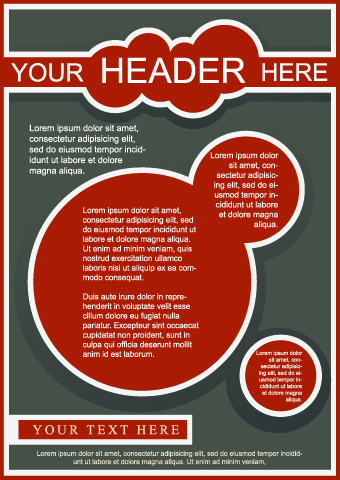 Business style brochure flyer cover design vector 01