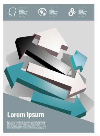 Business flyer and brochure arrow cover vector 01