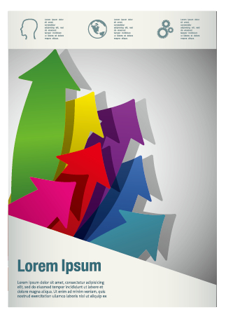 Business flyer and brochure arrow cover vector 02