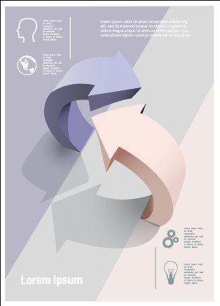 Business flyer and brochure arrow cover vector 03