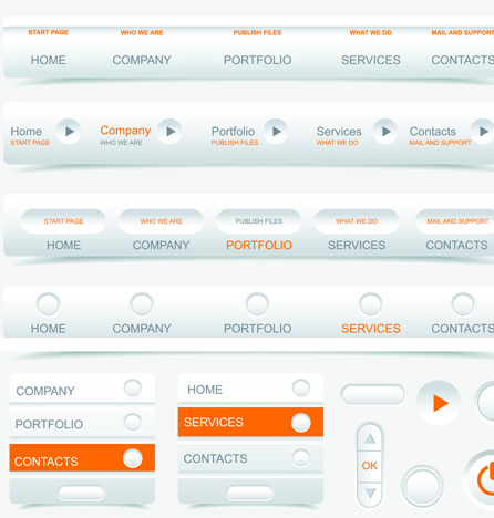 Creative Buttons and web menus elements vector 03