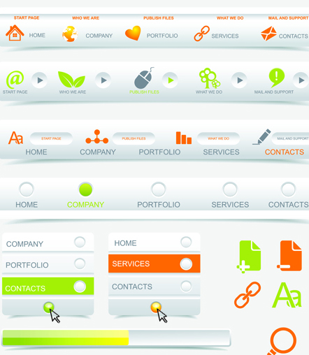 web menus elements element creative buttons button 