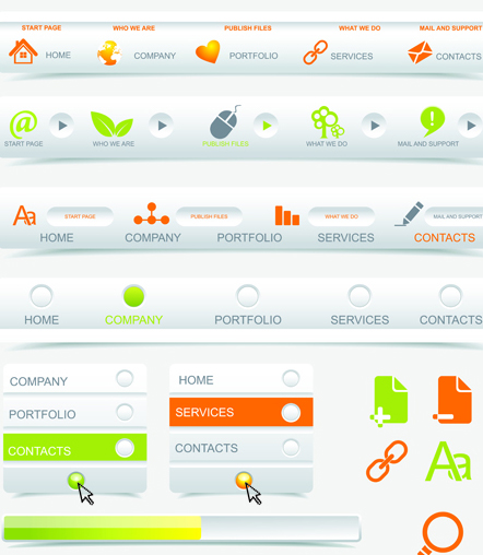 Creative Buttons and web menus elements vector 04