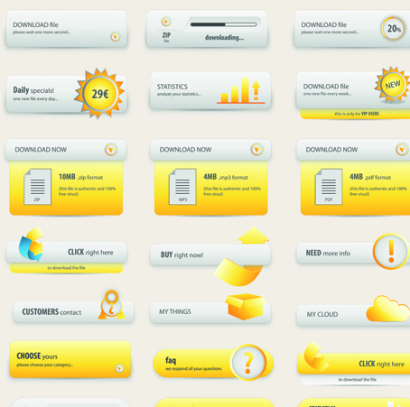 Creative Buttons and web menus elements vector 05