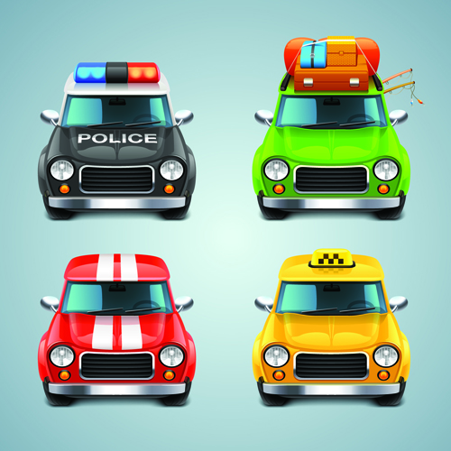 Cartoon Car Cute vector graphics set 08