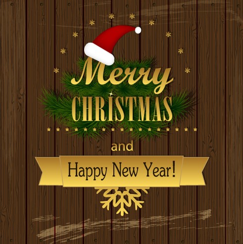 Christmas Wood background vector 03