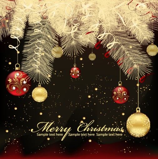 vector background shiny christmas baubles background 