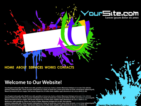 Abstract splash website background vector 02