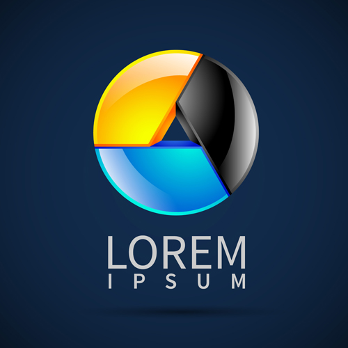 Colored company logos creative design 01