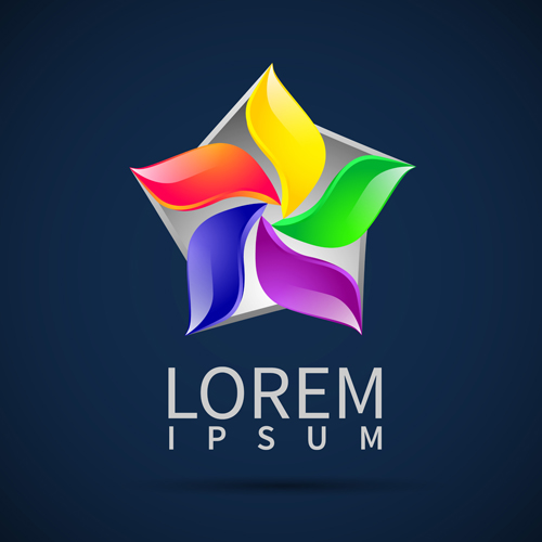 Colored company logos creative design 02