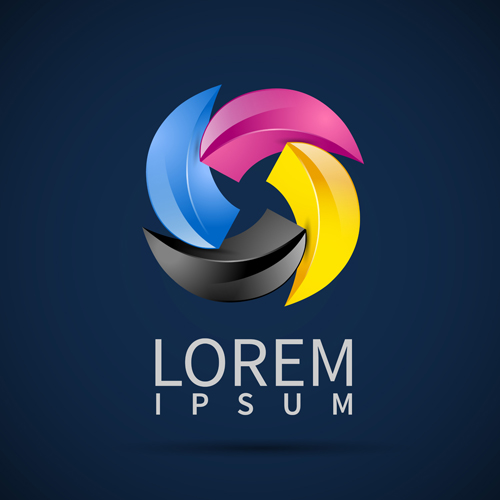 Colored company logos creative design 04