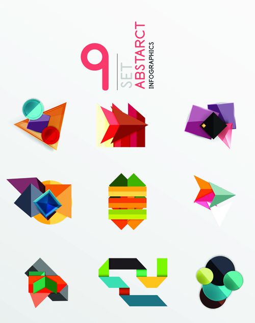 origami infographic illustration colored 