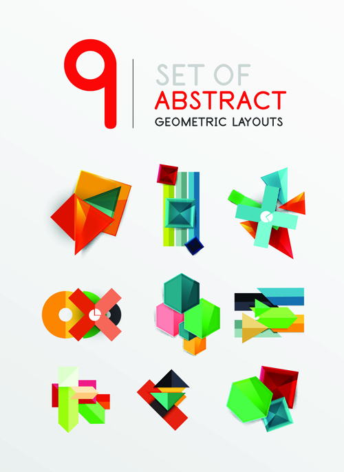 Colored origami infographic elements illustration vector 04