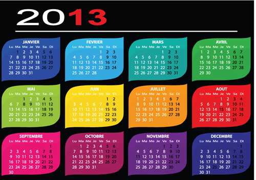 Creative 2013 Calendars design elements vector set 22